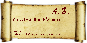 Antalfy Benjámin névjegykártya