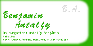 benjamin antalfy business card